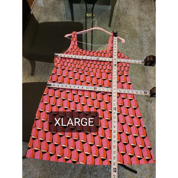 Diane Von Furstenberg Knee Length Dress Women's XL Pink Sleeveless Square Neck - Picture 7 of 12